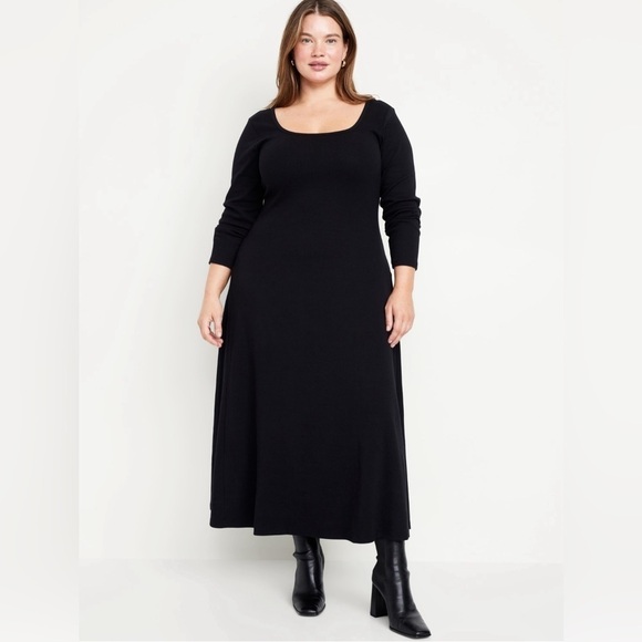 NWT! Old Navy Black Jack Fit & Flare Ribbed Maxi Dress - Multiple Sizes 👗 - Picture 6 of 10